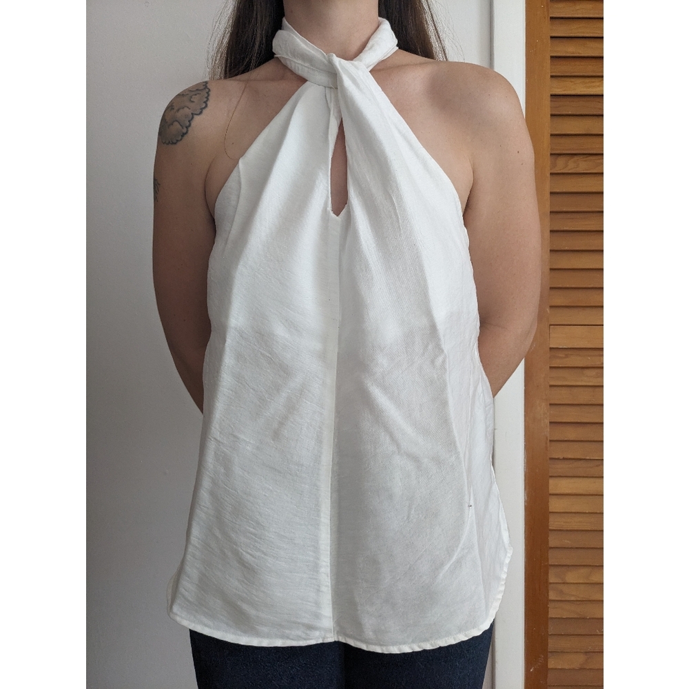 Elegant White Halter Top
